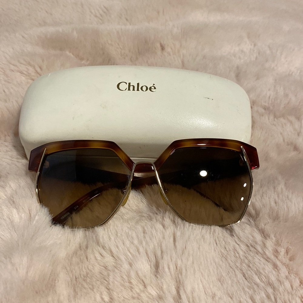 Chloe Universal Fit Dafne Hexagonal Sunglasses